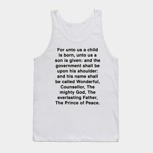 Isaiah 9:6  KJV Bible Verse Typography Tank Top